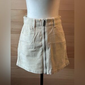 NWT-American Eagle Size 4 super high rise a line stretch skirt corduroy cream